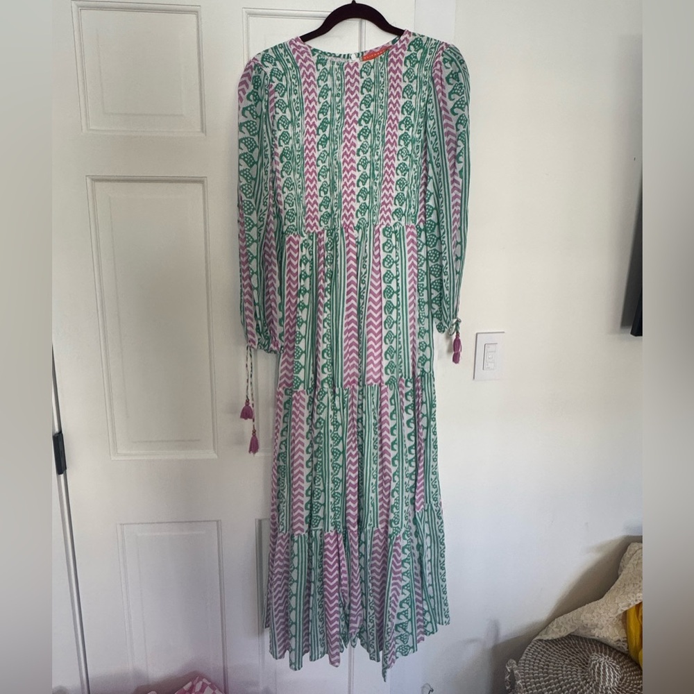 Oliphant dress pink and turquoise